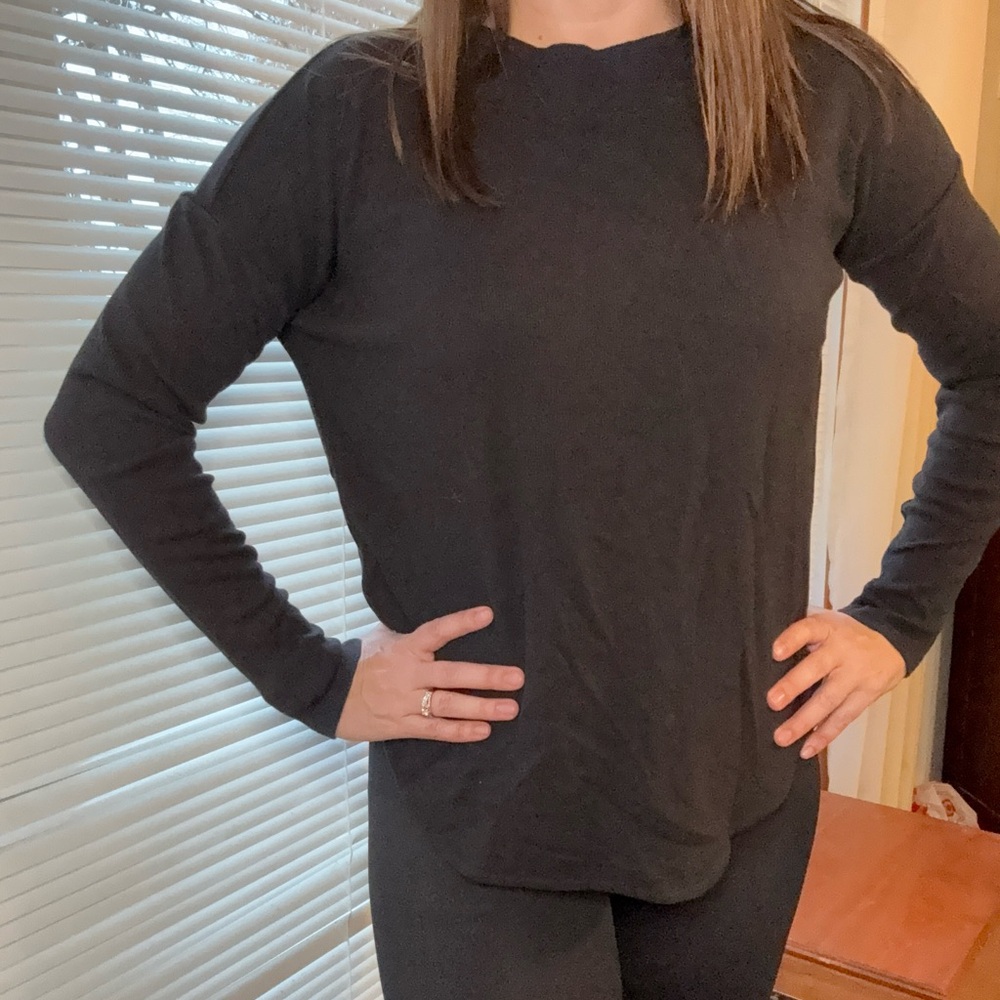 Athleta Black Long Sleeve Top